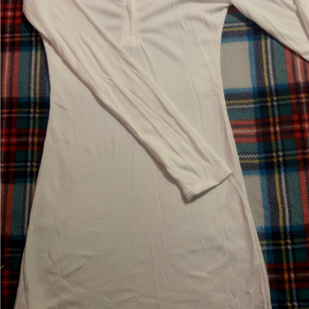 White Long Sleeve Dress S